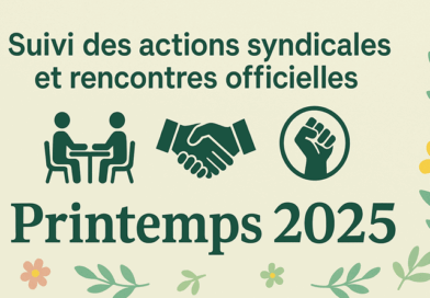 Suivi des actions syndicales et rencontres officielles – Printemps 2025